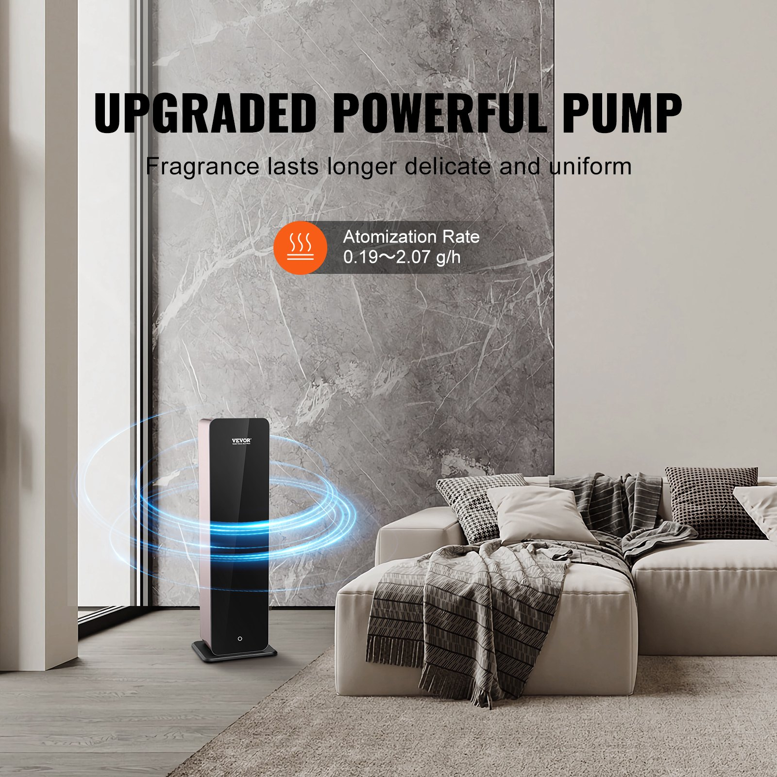 VEVOR Scent Air Machine for Home, 950ml Bluetooth Smart Cold Air Diffuser, 3000sq.ft Waterless Essential Oil Scent Air Diffuser, Floor Standing Aromatherapy Machine for Large Room, Office, Hotel, Goodies N Stuff