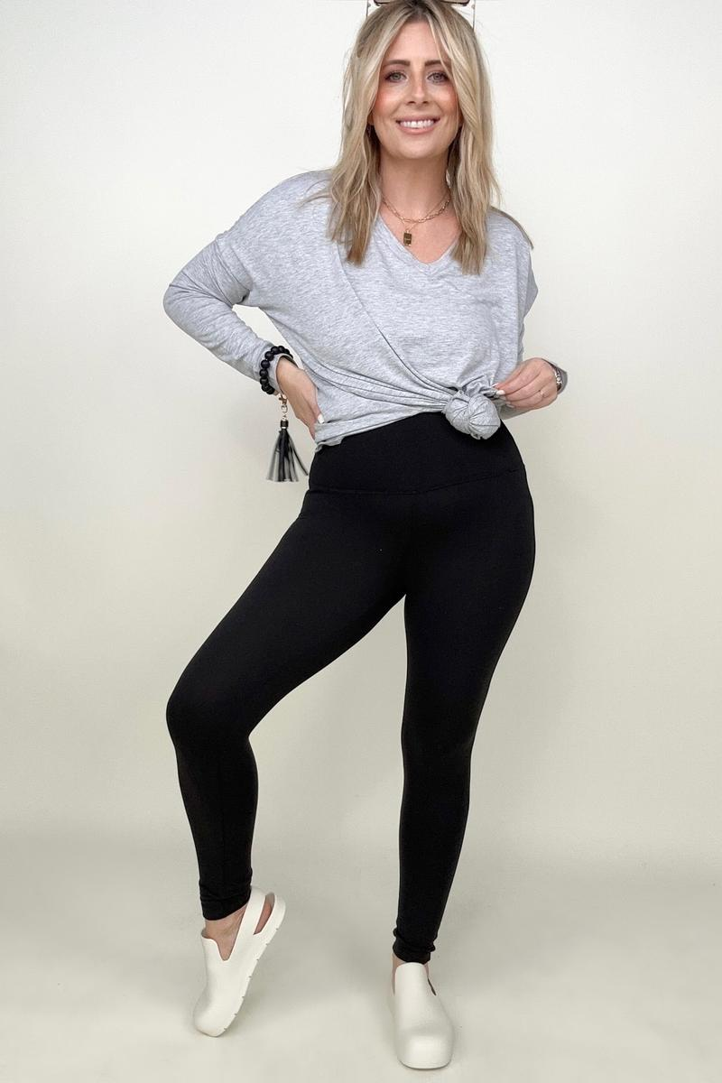 Zenana Premium Microfiber Wide Waistband Leggings, Goodies N Stuff