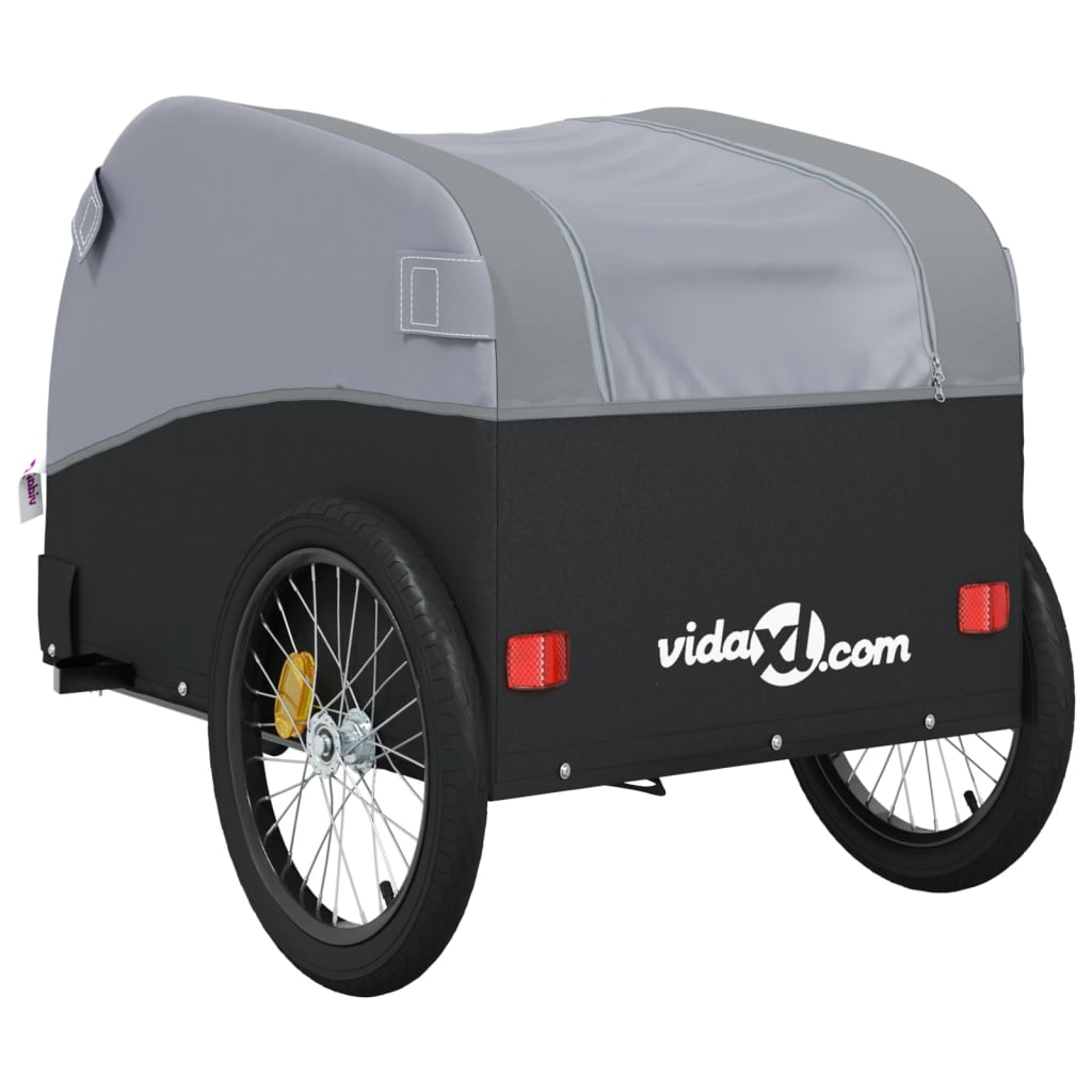 vidaXL Bike Trailer Black and Gray 99.2 lb Iron, Goodies N Stuff