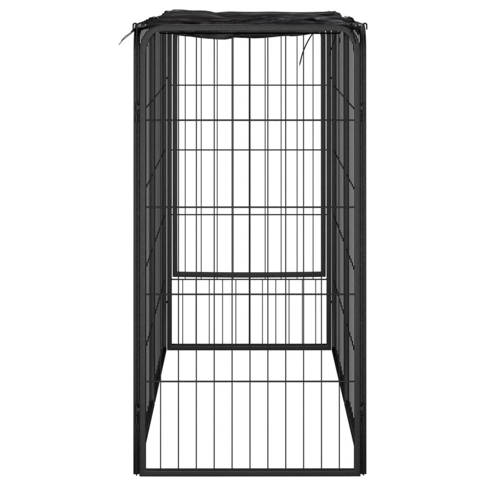 Dog Playpen 6 Panels Black 19.7"x39.4" Powder-coated Steel - Sturdy and Spacious for Your Pets, Goodies N Stuff