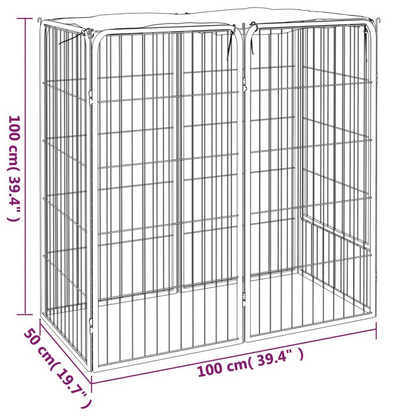 Dog Playpen 6 Panels Black 19.7"x39.4" Powder-coated Steel - Sturdy and Spacious for Your Pets, Goodies N Stuff