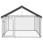 Outdoor Dog Kennel with Roof 78.7"x78.7"x59.1", Goodies N Stuff