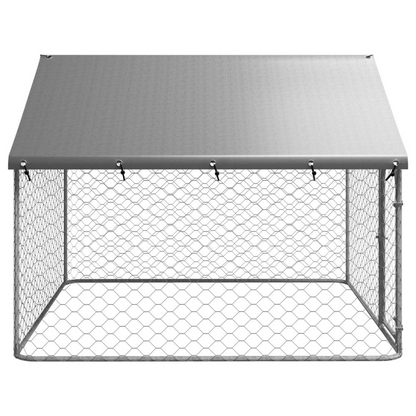 Outdoor Dog Kennel with Roof 78.7"x78.7"x59.1", Goodies N Stuff