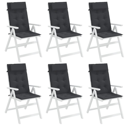 Highback Chair Cushions 6 pcs Black Oxford Fabric, Goodies N Stuff
