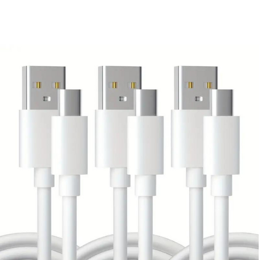 3 PACK White 10FT USB-C Cable Type C Charging Cords, Goodies N Stuff