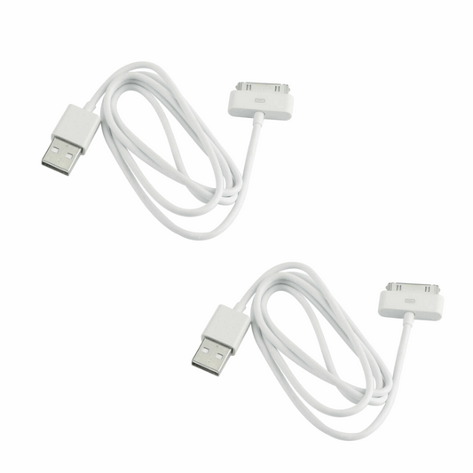 2x 6ft 30-Pin USB Charger Data Sync Cable Cord For iPhone 3G/4/4S iPad 2 iPod nano1-6