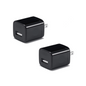 2-Pack Black 1A USB Power Adapter Wall Charger, Goodies N Stuff
