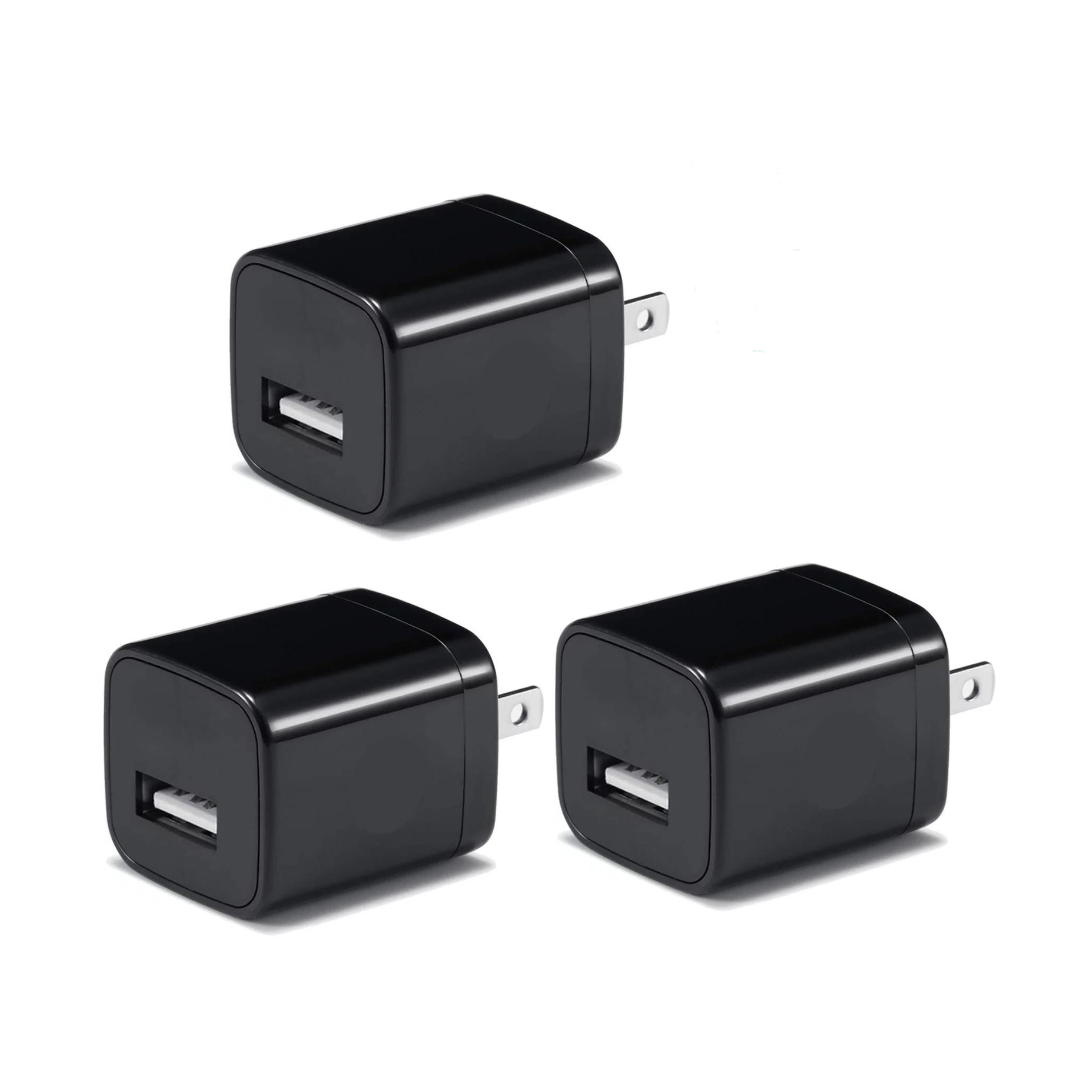3PC Black USB Wall Charger Cube, Goodies N Stuff