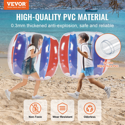 VEVOR Inflatable Bumper Balls 2-Pack 4FT/1.2M PVC Sumo Zorb Balls for Kid & Teen, Goodies N Stuff