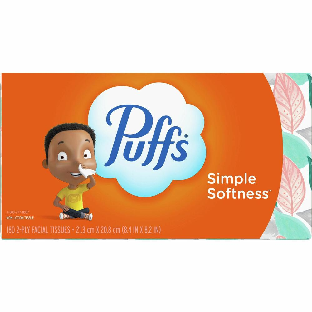 Puffs Basic Facial Tissue - 1 Ply - 8.50" x 8.40" - White - 180 / Box, Goodies N Stuff