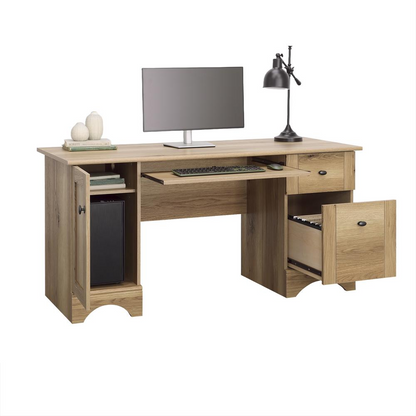 Sauder Select Collection Computer Desk with Drawers in Timber Oak Finish, Goodies N Stuff