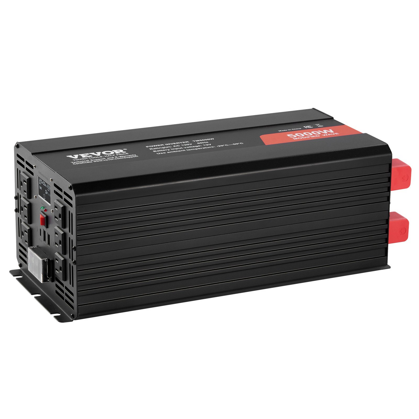 VEVOR Modified Sine Wave Inverter, 5000W, DC 12V to AC 120V Power Inverter with 6 AC Outlets 2 USB Port 1 Type-C Port, LCD Display and Remote Controller for High Load Home Appliances, CE FCC Certified, Goodies N Stuff