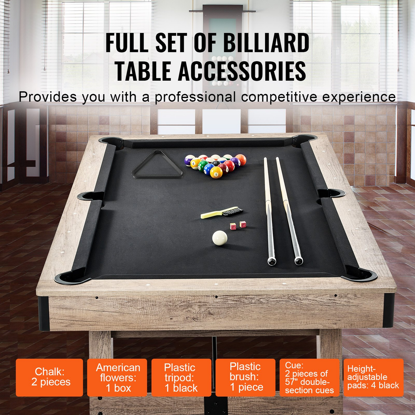 VEVOR Billiards Table, 7 ft Pool Table | Complete Set with Accessories, Goodies N Stuff