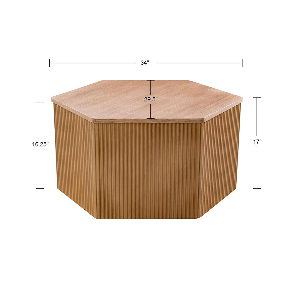 Fluted Hexagon Coffee Table, Goodies N Stuff