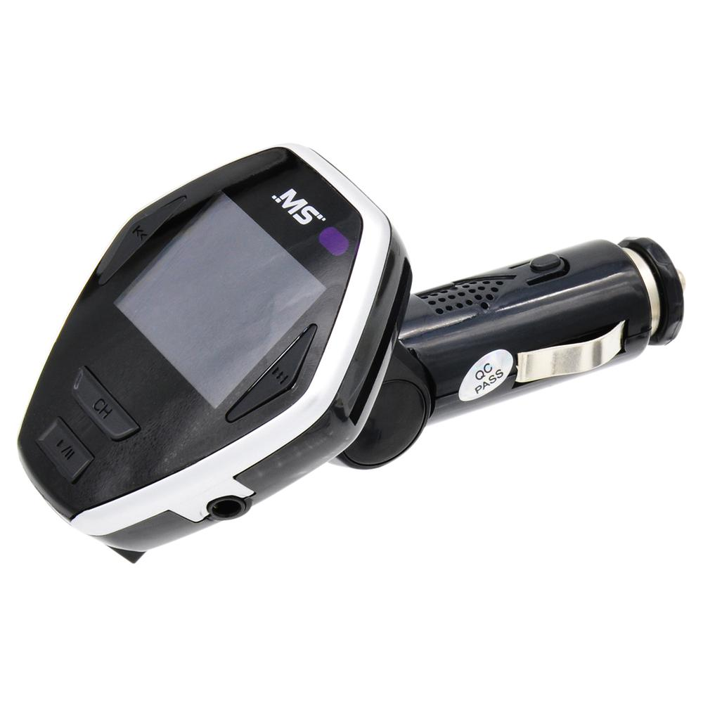 MobileSpec FM Transmitter with Remote MBS13200 - Playlist to Car Radio FM Transmitter with LCD Display Wireless Remote Control Function - Black, Goodies N Stuff
