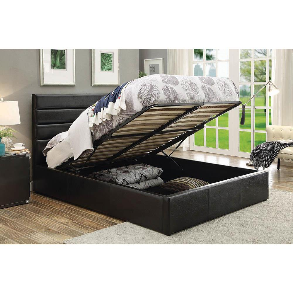 Riverbend Full Upholstered Storage Bed Black