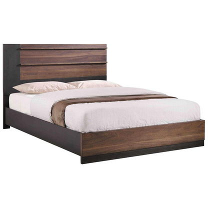 Azalia Rectangular Bed Black and Walnut