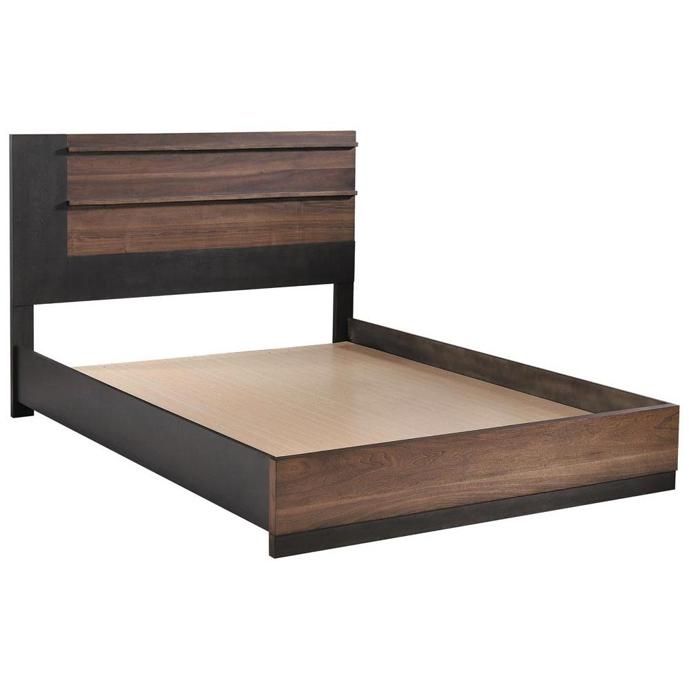 Azalia Rectangular Bed Black and Walnut