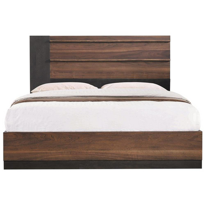 Azalia Rectangular Bed Black and Walnut