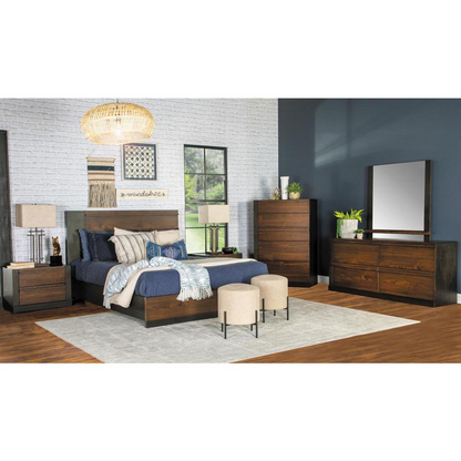 Azalia Rectangular Bed Black and Walnut