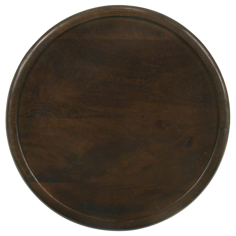 Krish 24-inch Round Accent Table Dark Brown, Goodies N Stuff