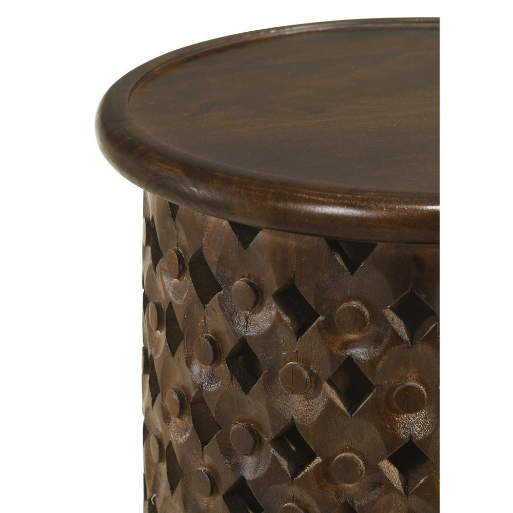 Krish 24-inch Round Accent Table Dark Brown, Goodies N Stuff