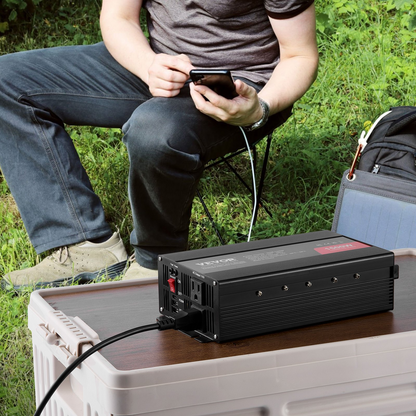 VEVOR Modified Sine Wave Inverter, 1500W, DC 12V to AC 120V Power Inverter with 2 AC Outlets 2 USB Port 1 Type-C Port 6 Spare Fuses, for Small Home Devices like Smartphone Laptop, CE FCC Certified, Goodies N Stuff
