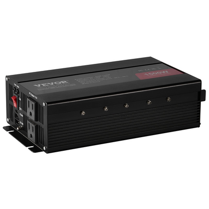 VEVOR Modified Sine Wave Inverter, 1500W, DC 12V to AC 120V Power Inverter with 2 AC Outlets 2 USB Port 1 Type-C Port 6 Spare Fuses, for Small Home Devices like Smartphone Laptop, CE FCC Certified, Goodies N Stuff