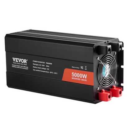 VEVOR Modified Sine Wave Inverter, 5000W, DC 12V to AC 120V Power Inverter with 6 AC Outlets 2 USB Port 1 Type-C Port, LCD Display and Remote Controller for High Load Home Appliances, CE FCC Certified, Goodies N Stuff