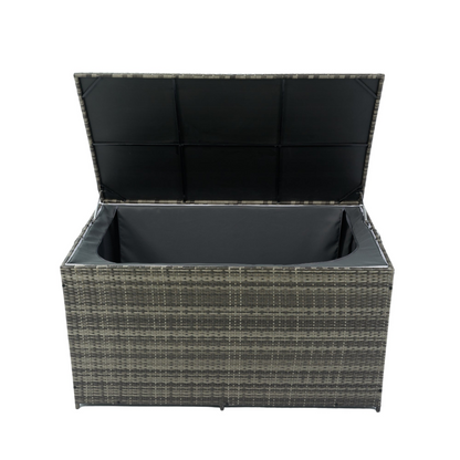 Outdoor Storage Box, 200 Gallon Wicker Patio Deck Boxes with Lid, Outdoor Cushion Storage for Kids Toys, Pillows, Towel, Goodies N Stuff