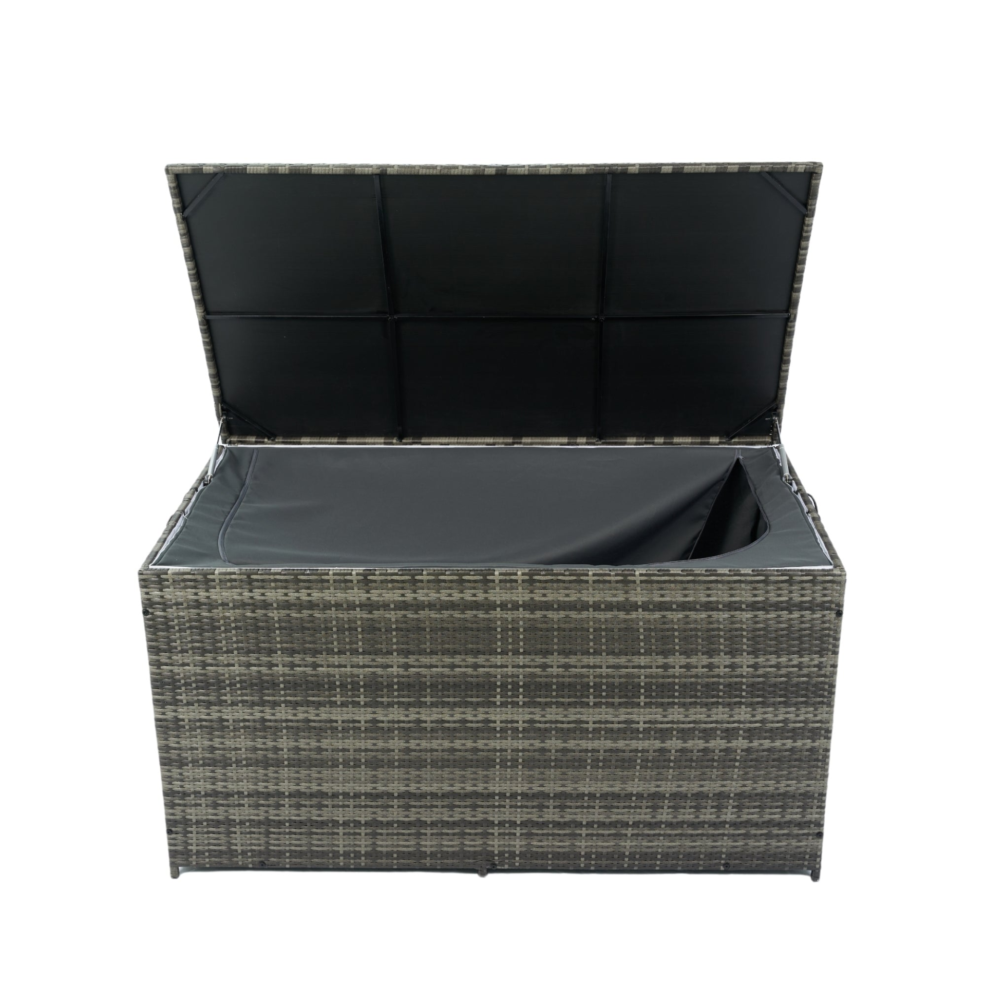 Outdoor Storage Box, 200 Gallon Wicker Patio Deck Boxes with Lid, Outdoor Cushion Storage for Kids Toys, Pillows, Towel, Goodies N Stuff