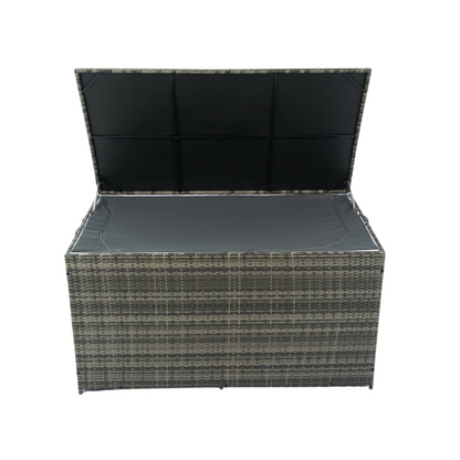 Outdoor Storage Box, 200 Gallon Wicker Patio Deck Boxes with Lid, Outdoor Cushion Storage for Kids Toys, Pillows, Towel, Goodies N Stuff