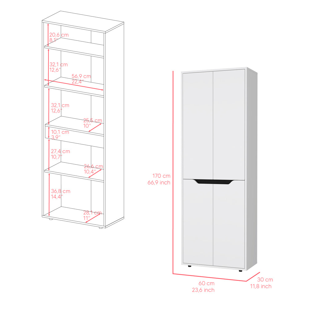 Multistorage Kitchen Pantry Hepler, Kitchen, White / Black, Goodies N Stuff