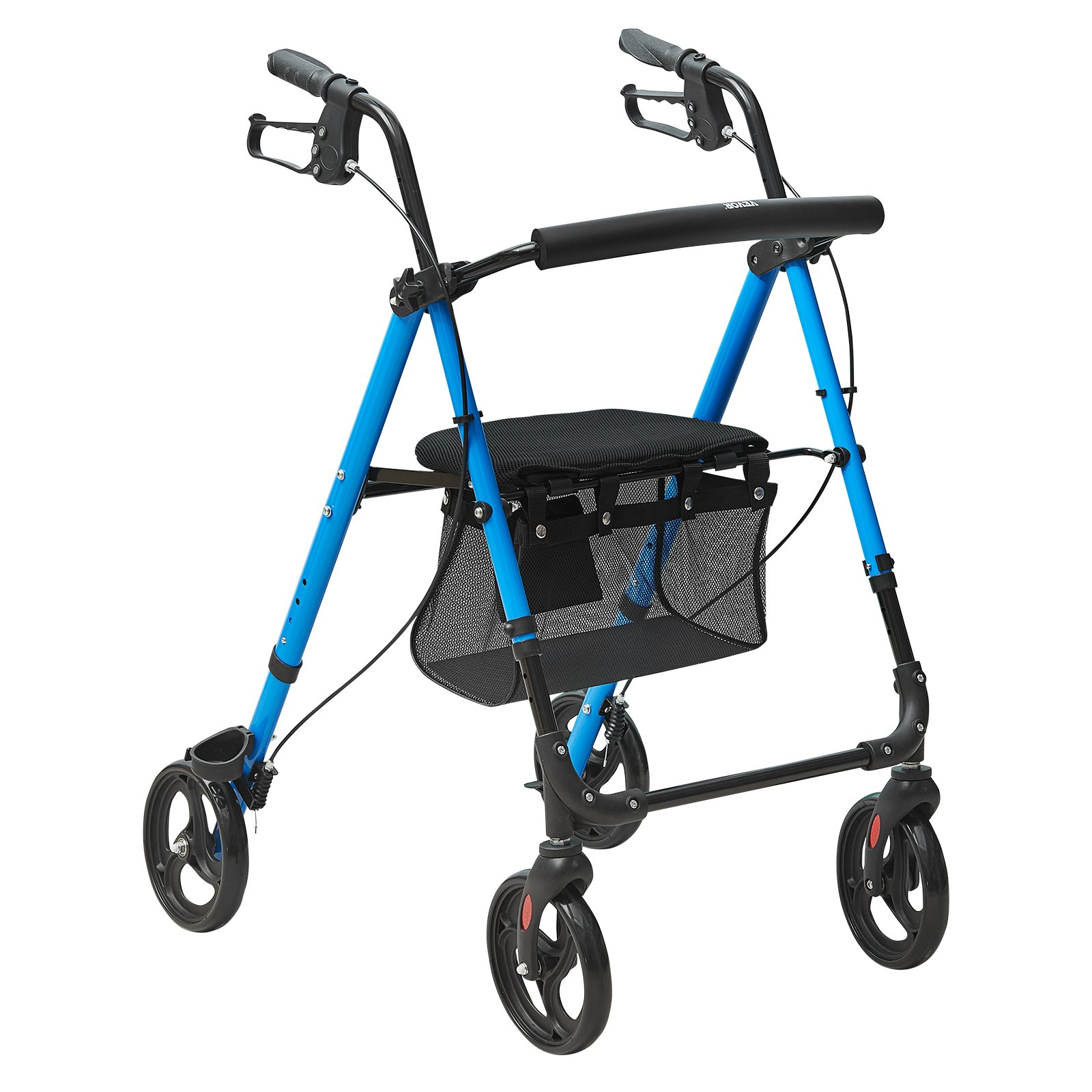 VEVOR Rollator Walker for Seniors and Adult, Lightweight Aluminum Foldable Rolling Walker with Adjustable Seat and Handle, Outdoor Mobility Rollator Walker with 8" All Terrain Wheels, 300LBS Capacity, Goodies N Stuff