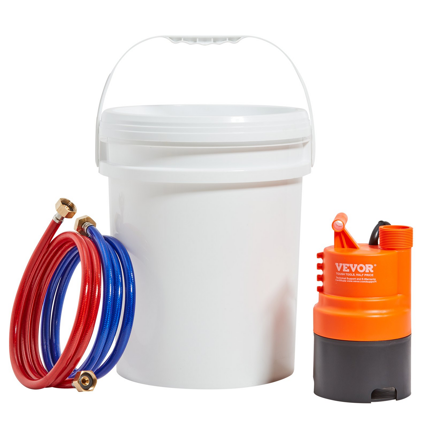 VEVOR Tankless Water Heater Flushing Kit, Includes Efficient Pump & 5 Gallon Pail & 2 Hoses & Descaling Powder, Wrench and Adapter for Quick Install Easy to Start, Water Heater Flush Kit, Goodies N Stuff