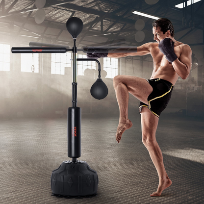 VEVOR Boxing Speed Trainer - Punching Bag with Stand - Height Adjustable Free Standing Strike Bag Set - Black, Goodies N Stuff