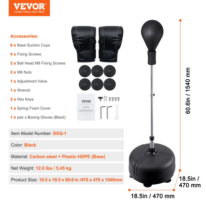 VEVOR Punching Bag, Reflex Boxing Bag for Teens & Adults, Goodies N Stuff