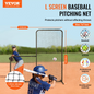 VEVOR L Screen Baseball for Batting Cage, 7x7 ft Baseball Softball Safety Screen, Body Protector Portable Batting Screen with Carry Bag & Ground Stakes, Heavy Duty Pitching Net for Pitchers Protection, Goodies N Stuff