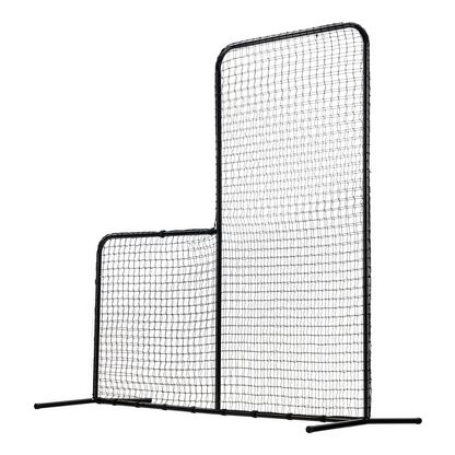 VEVOR L Screen Baseball for Batting Cage, 7x7 ft Baseball Softball Safety Screen, Body Protector Portable Batting Screen with Carry Bag & Ground Stakes, Heavy Duty Pitching Net for Pitchers Protection, Goodies N Stuff