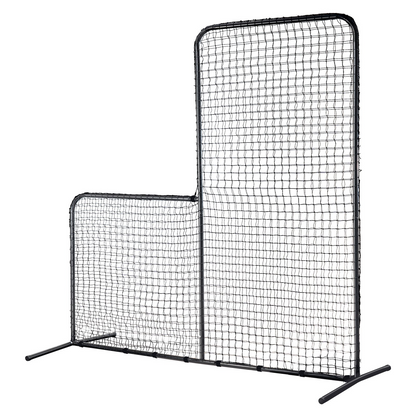 VEVOR L Screen Baseball for Batting Cage, 7x7 ft Baseball Softball Safety Screen, Body Protector Portable Batting Screen with Carry Bag & Ground Stakes, Heavy Duty Pitching Net for Pitchers Protection, Goodies N Stuff