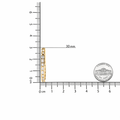 10K Yellow Gold 1.00 Cttw Round and Baguette-Cut Diamond U-Hoop Earrings (H-I Color, SI2-I1 Clarity), Goodies N Stuff