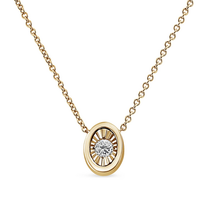 10K Yellow Gold Plated .925 Sterling Silver 1/10 Cttw Miracle Set Round Diamond 18" Pendant Necklace - Choice of Shapes