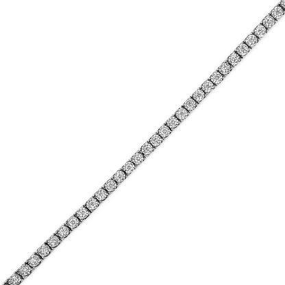 14K White Gold 1.0 Cttw Miracle Set Round-Cut Lab Grown Diamond Illusion Tennis Bracelet (F-G Color, VS2-SI1 Clarity) Size 7", Goodies N Stuff