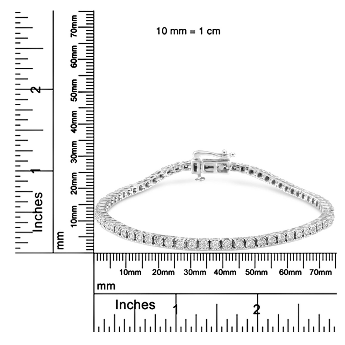 14K White Gold 1.0 Cttw Miracle Set Round-Cut Lab Grown Diamond Illusion Tennis Bracelet (F-G Color, VS2-SI1 Clarity) Size 7", Goodies N Stuff