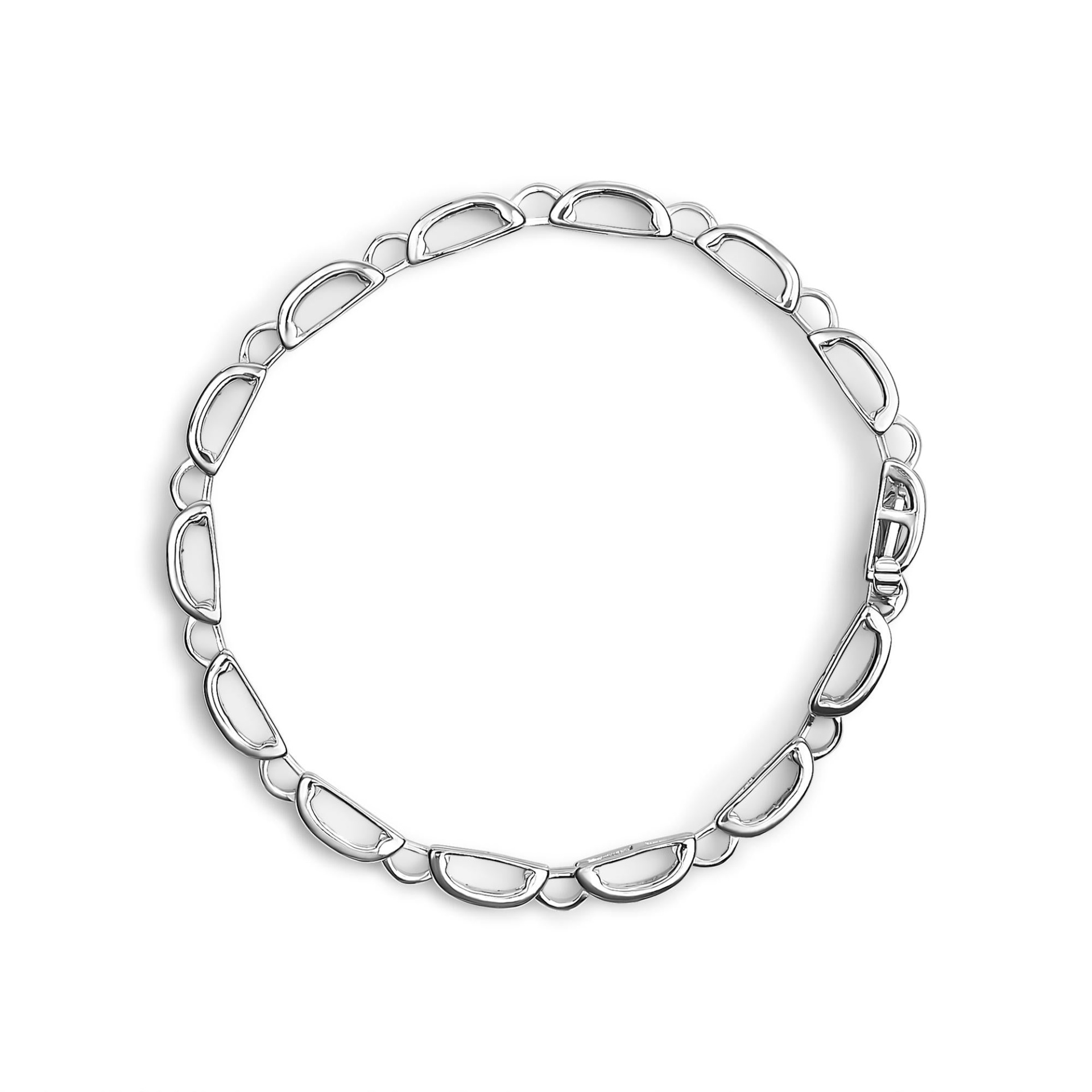 14K White Gold 1.00 Cttw Princess-Cut Diamond Link Bracelet (I-J Color, I1-I2 Clarity) - Size 7.25, Goodies N Stuff