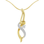 Espira 10K Yellow Gold 1/20 cttw Round Cut Diamond Accent Swirl Pendant Necklace (H-I, I1-I2), Goodies N Stuff