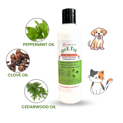Healthy Paw Life's Flea and Tick Shampoo for Dogs and Cats - Powered by Natural Essential Oils, Goodies N Stuff
