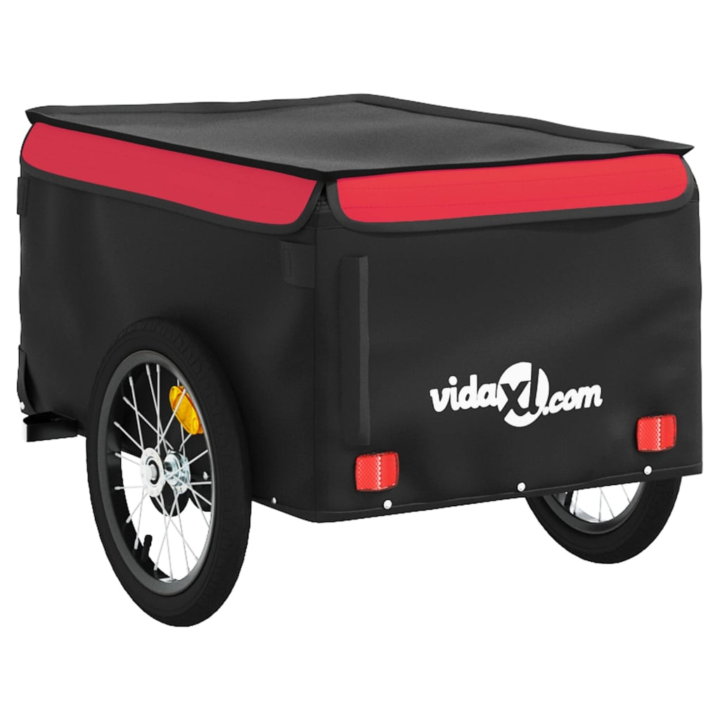 vidaXL Bike Trailer Black and Red 99.2 lb Iron, Goodies N Stuff