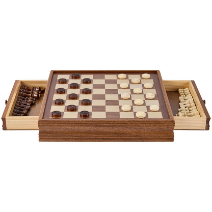 VEVOR Solid Wood Chess Set, 15 inch 2-IN-1 Chess Checkers Game Set, Goodies N Stuff