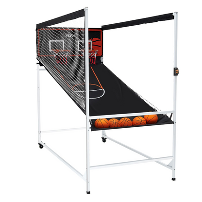 VEVOR Arcade Cage Basketball Game, 2 Player Indoor Basketball Game, Home Dual Shot Sport with 5 Balls, 8 Game Modes, Electronic Scoreboard, and Inflation Pump, for Kids, Adults (Black & White), Goodies N Stuff